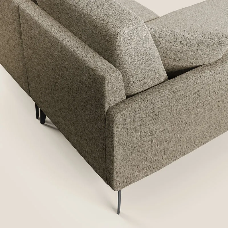 Saturno canapé panoramique moderne en tissu doux imperméable T03 marron
