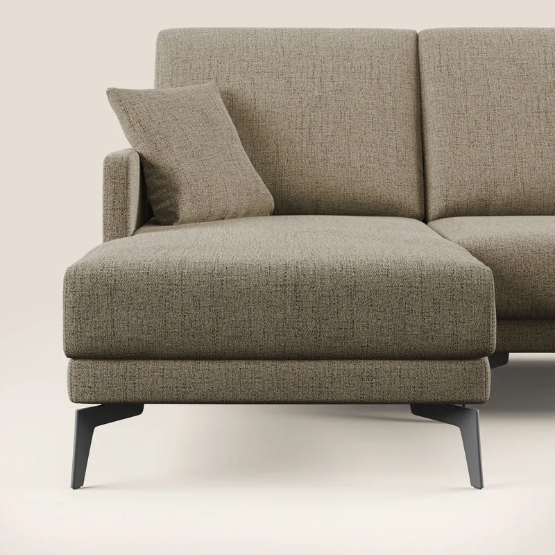 Saturno canapé panoramique moderne en tissu doux imperméable T03 marron