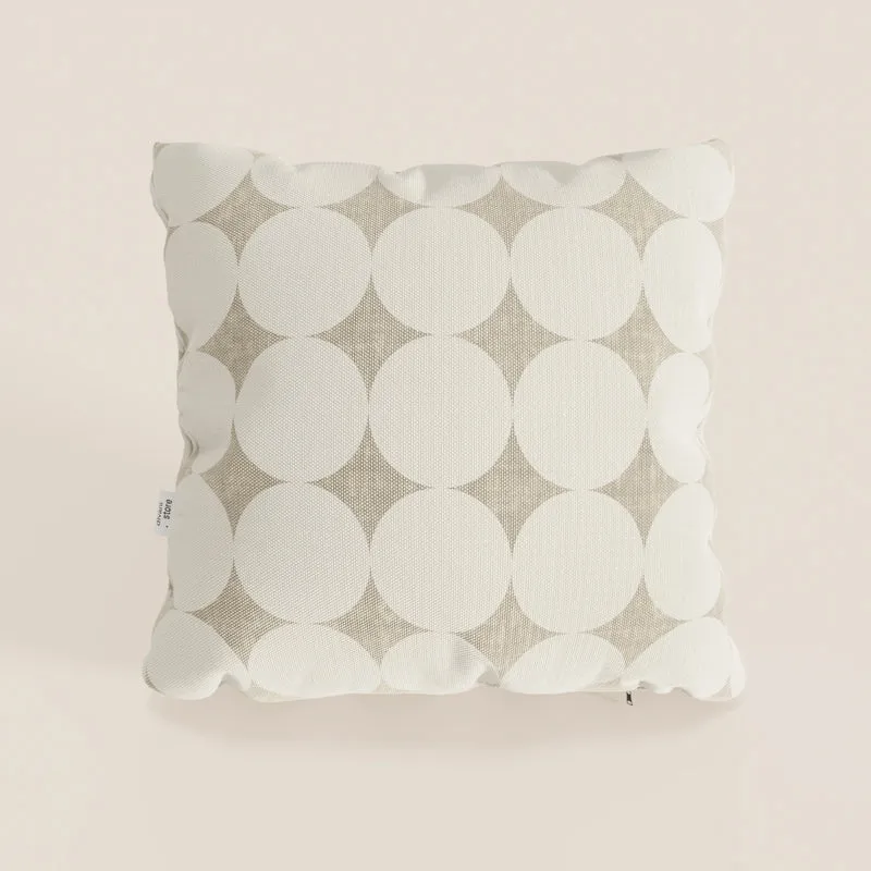 Dot coussins géométriques en tissu hydrofuge blanc