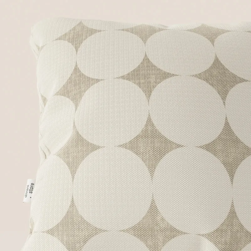 Dot coussins géométriques en tissu hydrofuge blanc