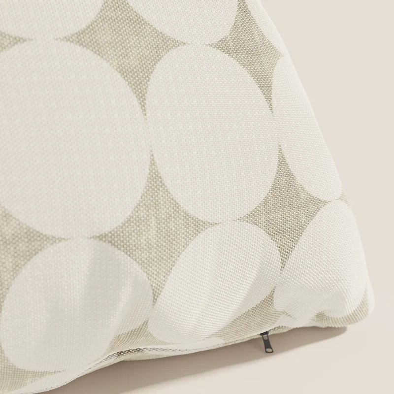 Dot coussins géométriques en tissu hydrofuge blanc