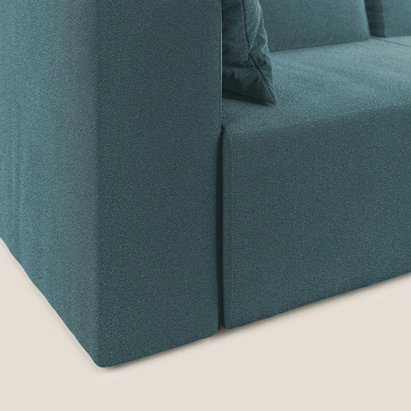 Nettuno canapé d'angle modulable en bouclette douce T07 bleu ciel