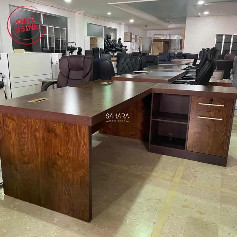 Pack Bureau CUSTOMIZE ( Bureau 160cm + Retour mobile +Caisson + Armoire Bibliothèque + Ensemble Fauteuils) Réf B3637