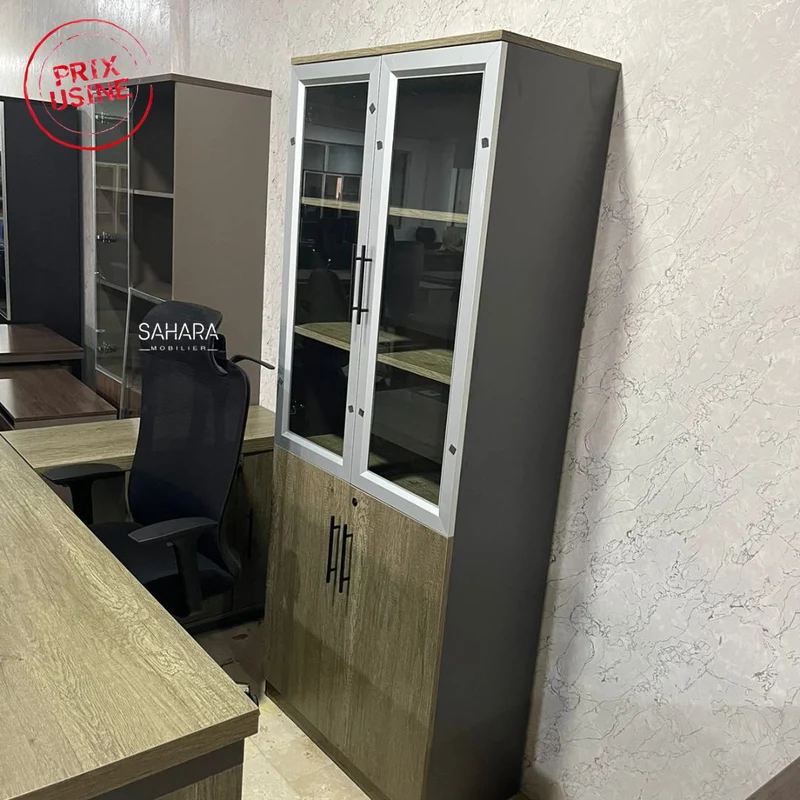 Pack Bureau ONOMO ( Bureau 160cm avec retour +Table basse + Caisson + Armoire Basse + Ensemble Fauteuils ) Réf B3616