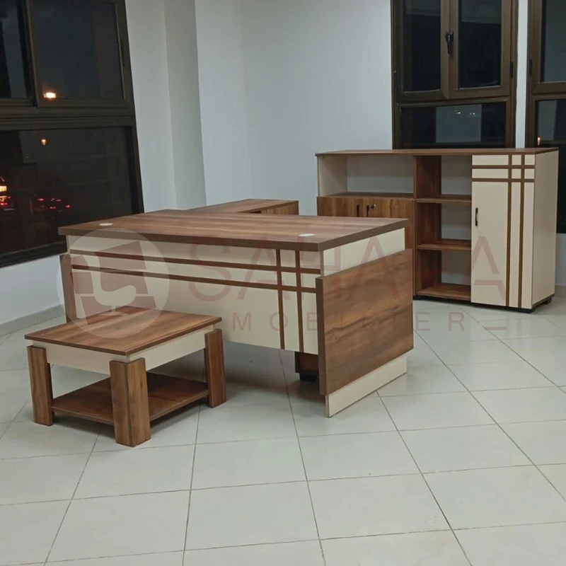 Pack Bureau ARLA ( Bureau 160cm avec Retour + Caisson + Bahut 160cm + Table Basse ) Réf B3614