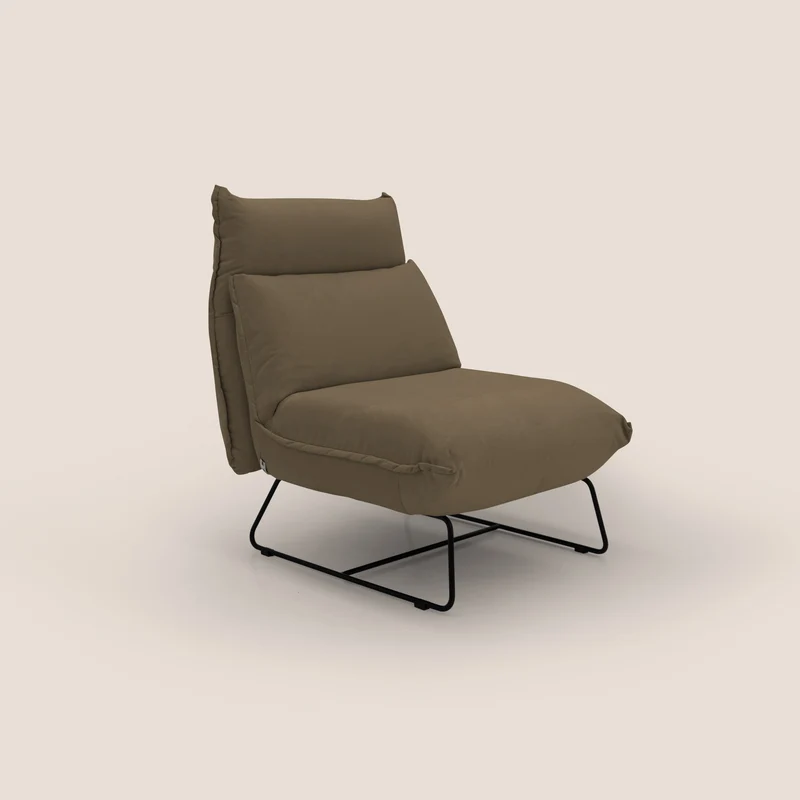Tessa Fauteuil au design moderne en microfibre détachable T11 marron