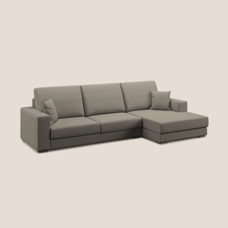 Marte canapé d'angle en tissu détachable et imperméable T08 Taupe tortora