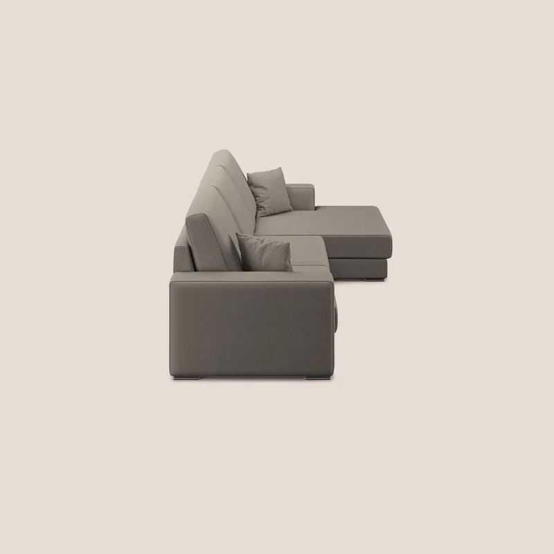 Marte canapé d'angle en tissu détachable et imperméable T08 Taupe tortora