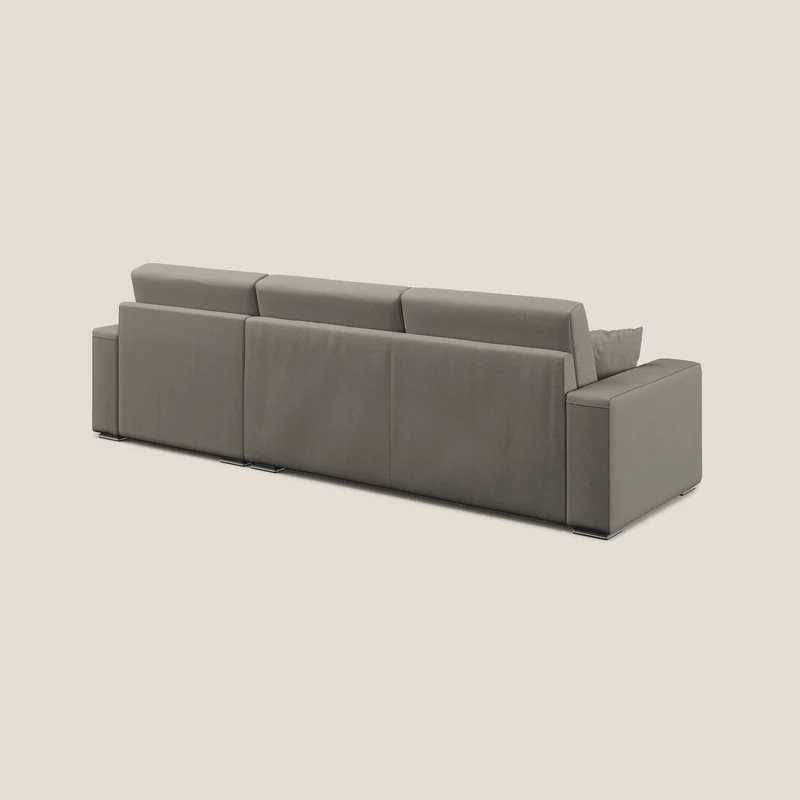 Marte canapé d'angle en tissu détachable et imperméable T08 Taupe tortora