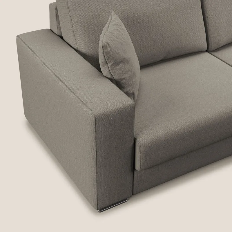Marte canapé d'angle en tissu détachable et imperméable T08 Taupe tortora