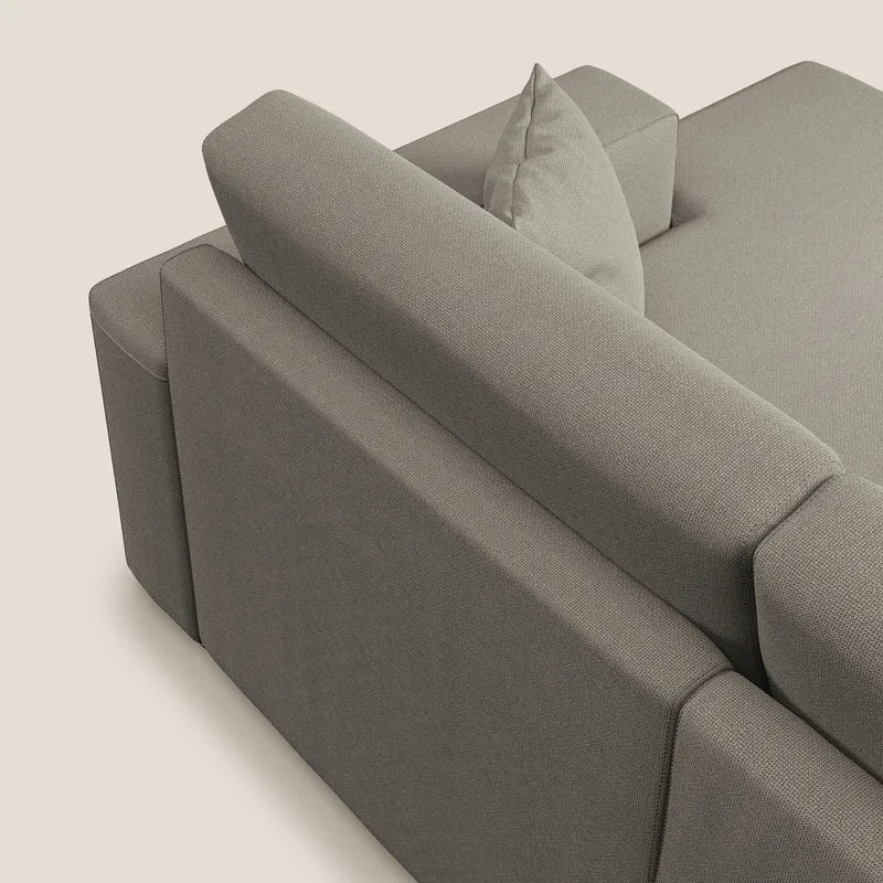Marte canapé d'angle en tissu détachable et imperméable T08 Taupe tortora
