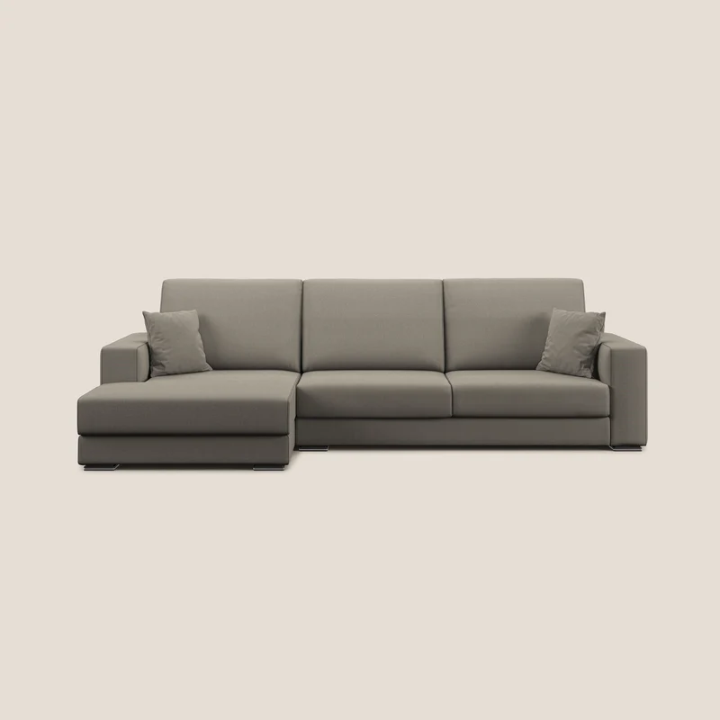 Marte canapé d'angle en tissu détachable et imperméable T08 Taupe tortora