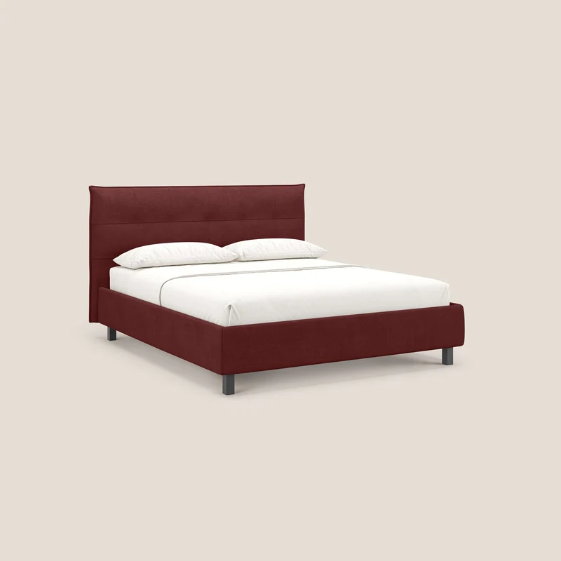 Liam lit coffre avec tête de lit capitonnée en tissu détachable T17 rouge