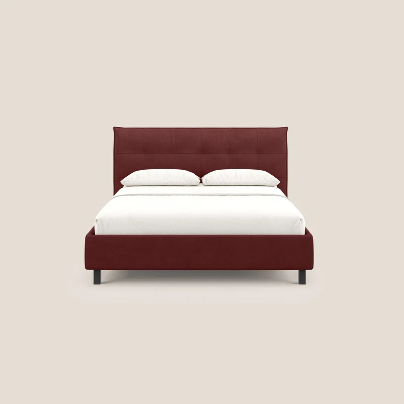 Liam lit coffre avec tête de lit capitonnée en tissu détachable T17 rouge
