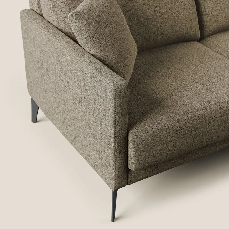 Saturno canapé d'angle moderne en tissu doux imperméable T03 marron