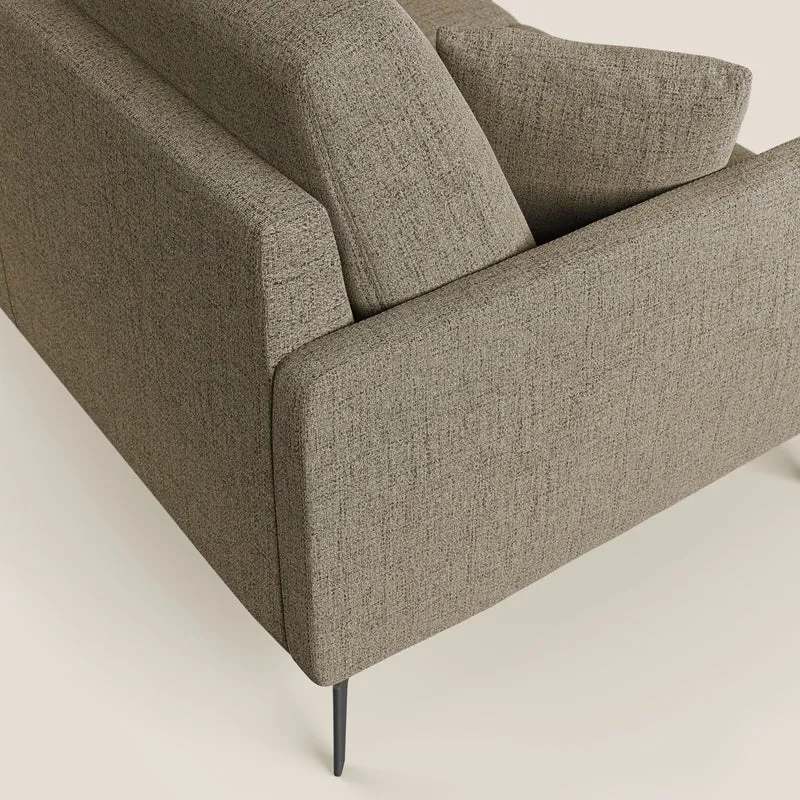 Saturno canapé d'angle moderne en tissu doux imperméable T03 marron