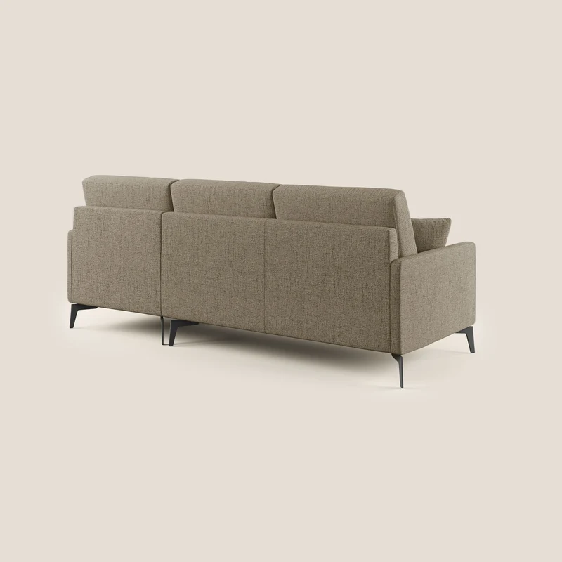 Saturno canapé d'angle moderne en tissu doux imperméable T03 marron