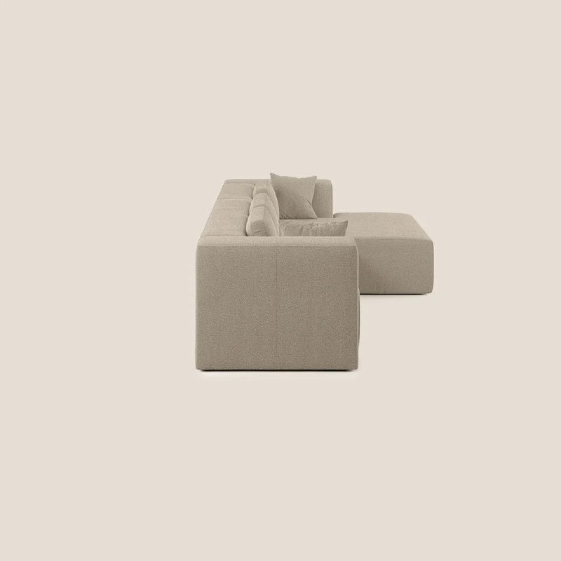 Nettuno canapé d'angle modulable en bouclette douce T07 beige