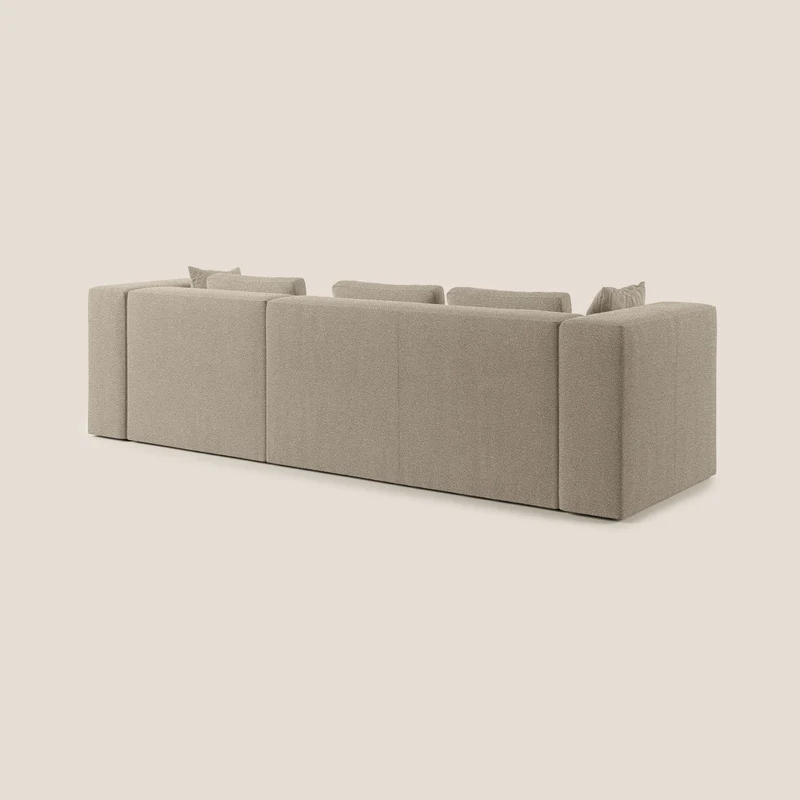 Nettuno canapé d'angle modulable en bouclette douce T07 beige