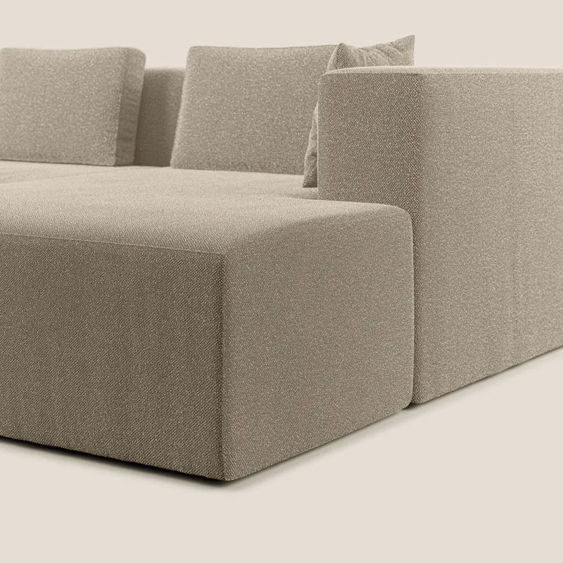 Nettuno canapé d'angle modulable en bouclette douce T07 beige