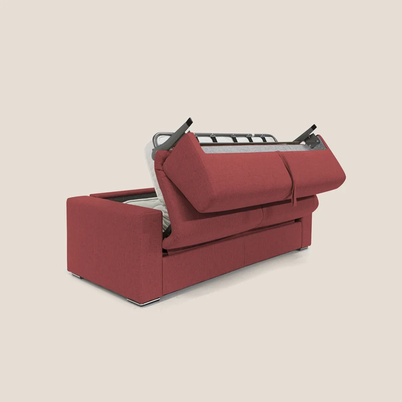 Nixon Canapé convertible avec matelas 20cm en tissu imperméable T03 rouge