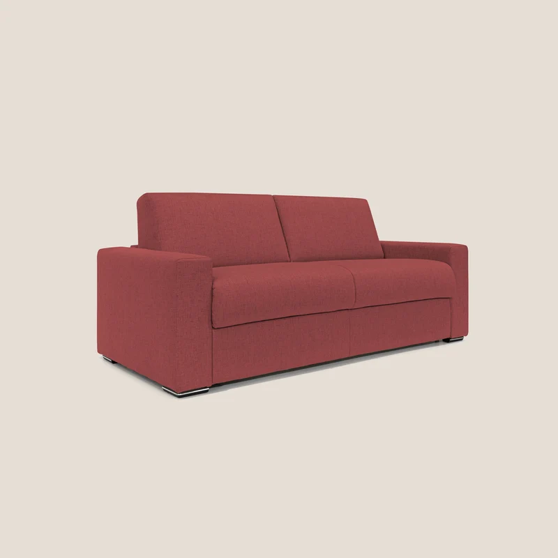 Nixon Canapé convertible avec matelas 20cm en tissu imperméable T03 rouge