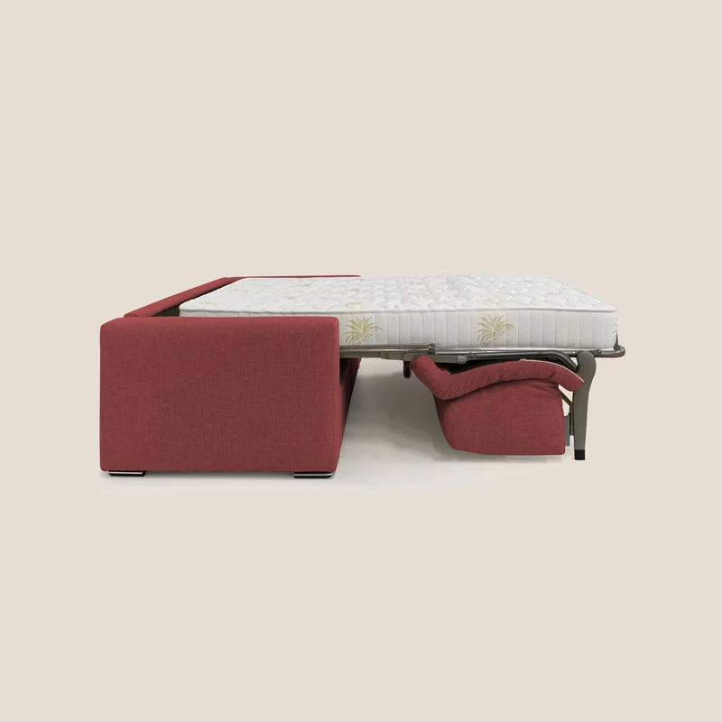 Nixon Canapé convertible avec matelas 20cm en tissu imperméable T03 rouge