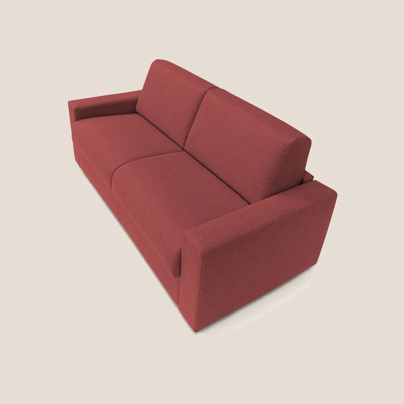 Nixon Canapé convertible avec matelas 20cm en tissu imperméable T03 rouge