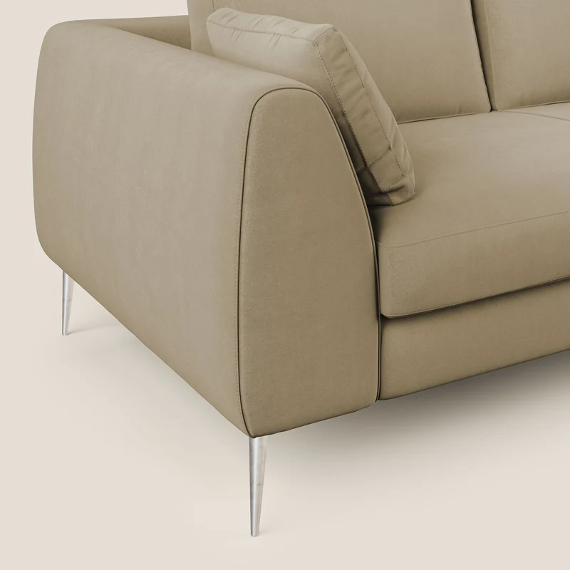 Plano canapé d'angle moderne en microfibre technique détachable T11 beige