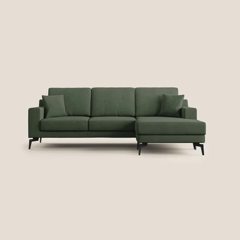 Prestige canapé d'angle moderne réversible en microfibre détachable T11 vert