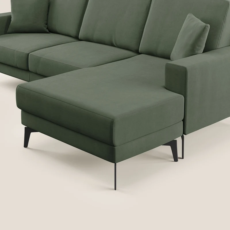 Prestige canapé d'angle moderne réversible en microfibre détachable T11 vert