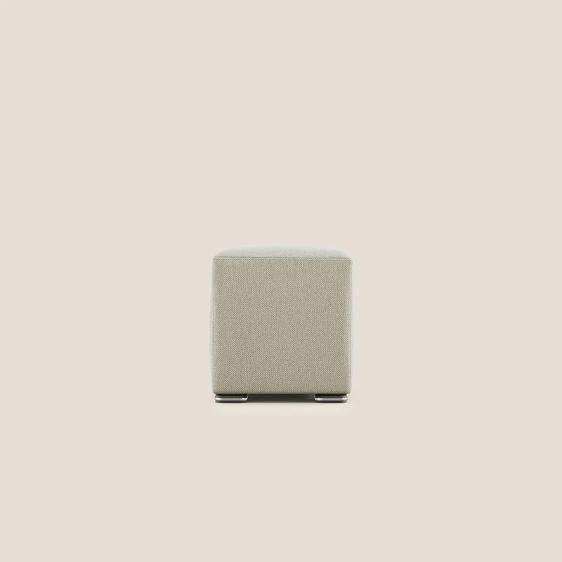 Cube pouf en tissu doux détachable T05 crème