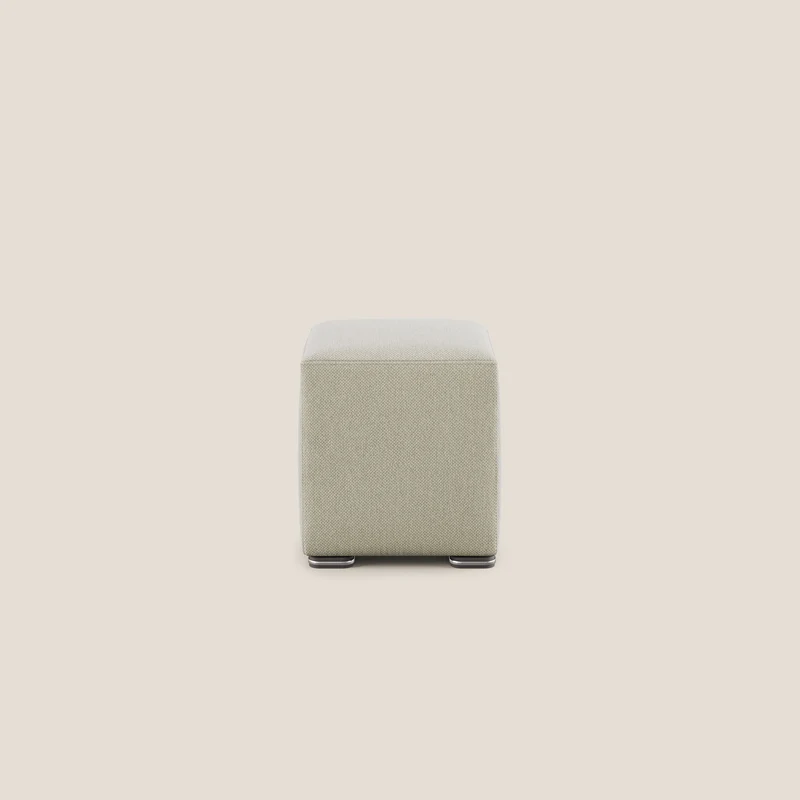 Cube pouf en tissu doux détachable T05 crème