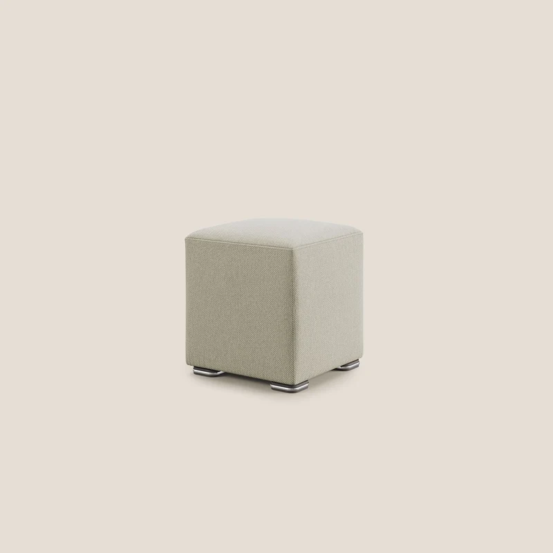 Cube pouf en tissu doux détachable T05 crème