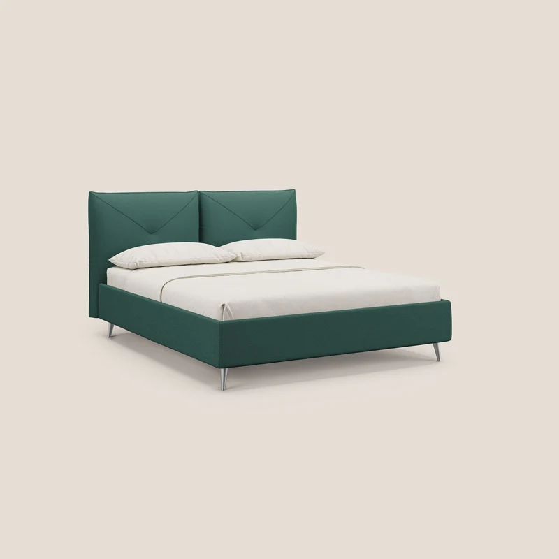 Adone lit coffre rembourré à double panneau en bouclette imperméable T07 vert