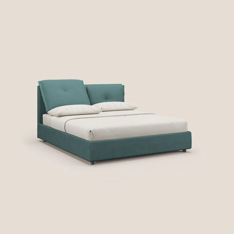 Travis lit coffre avec coussins capitonnés amovibles en tissu imperméable T02 bleu canard