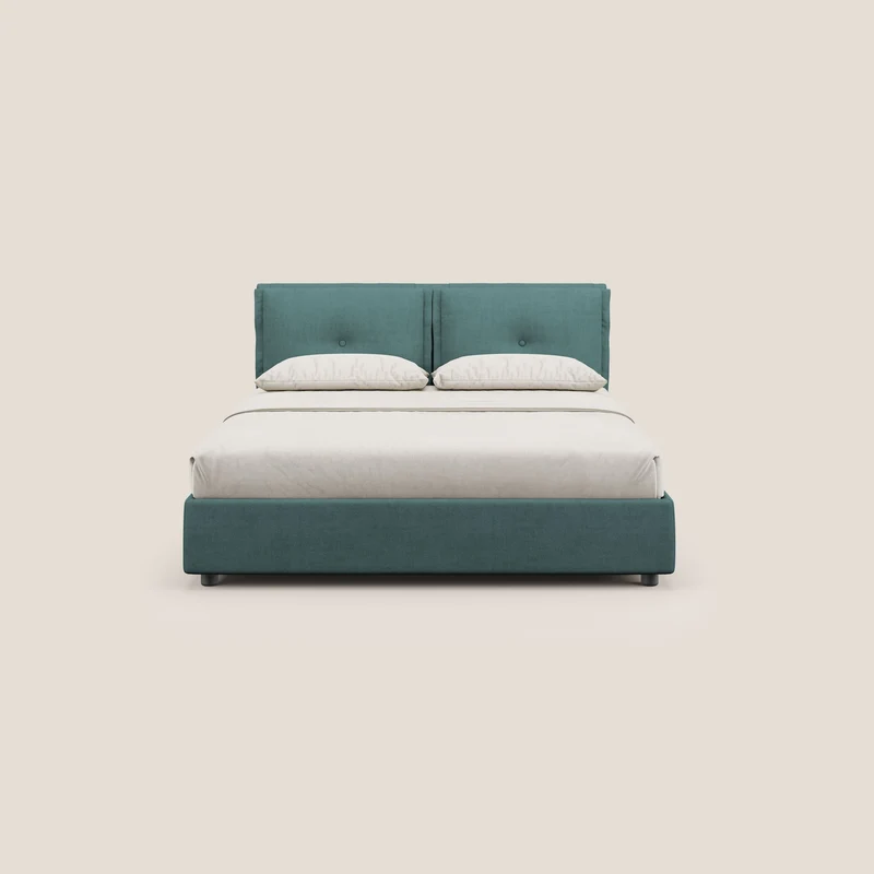 Travis lit coffre avec coussins capitonnés amovibles en tissu imperméable T02 bleu canard