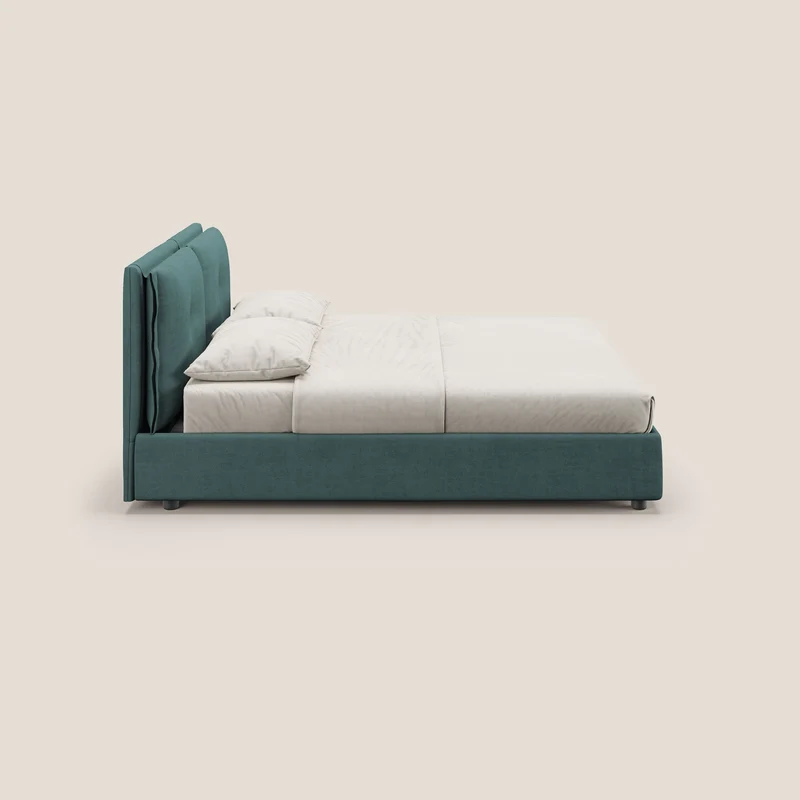 Travis lit coffre avec coussins capitonnés amovibles en tissu imperméable T02 bleu canard