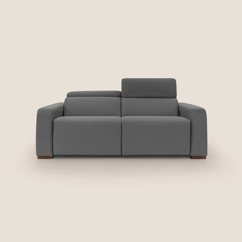Poseidon canapé lit convertible + RELAX électrique en tissu imperméable détachable T05 anthracite