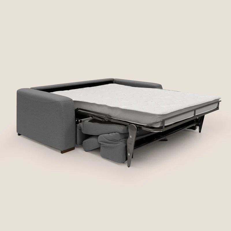 Poseidon canapé lit convertible + RELAX électrique en tissu imperméable détachable T05 anthracite