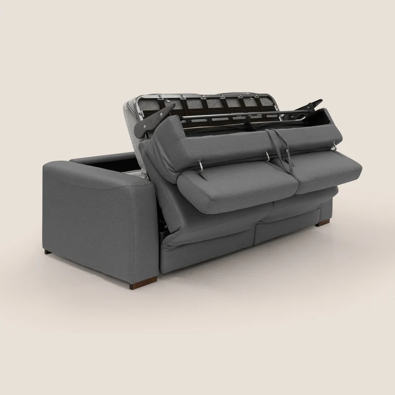 Poseidon canapé lit convertible + RELAX électrique en tissu imperméable détachable T05 anthracite