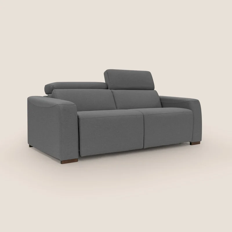 Poseidon canapé lit convertible + RELAX électrique en tissu imperméable détachable T05 anthracite