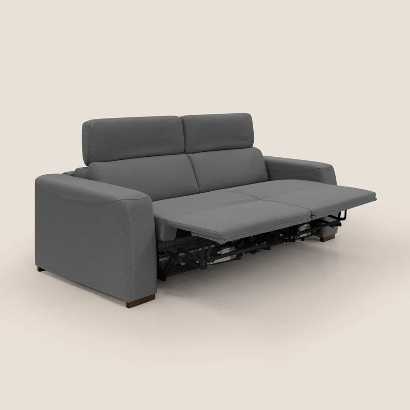 Poseidon canapé lit convertible + RELAX électrique en tissu imperméable détachable T05 anthracite