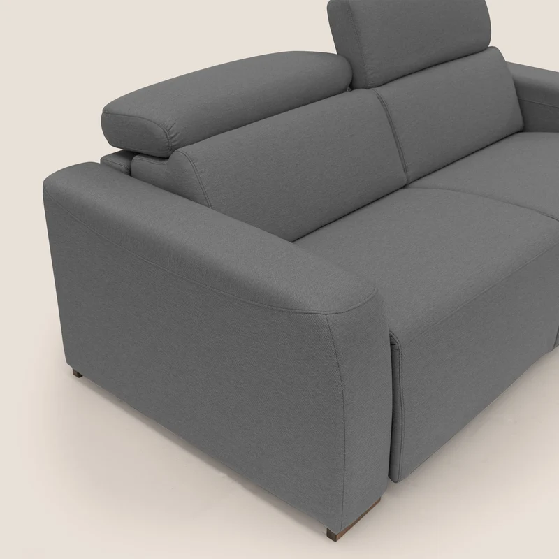 Poseidon canapé lit convertible + RELAX électrique en tissu imperméable détachable T05 anthracite