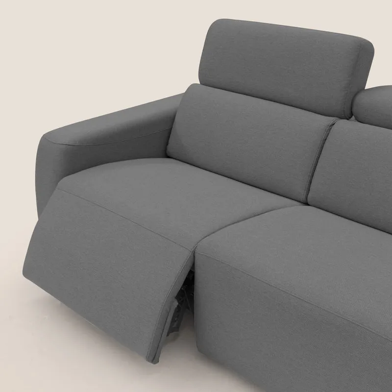 Poseidon canapé lit convertible + RELAX électrique en tissu imperméable détachable T05 anthracite