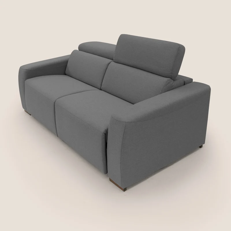 Poseidon canapé lit convertible + RELAX électrique en tissu imperméable détachable T05 anthracite