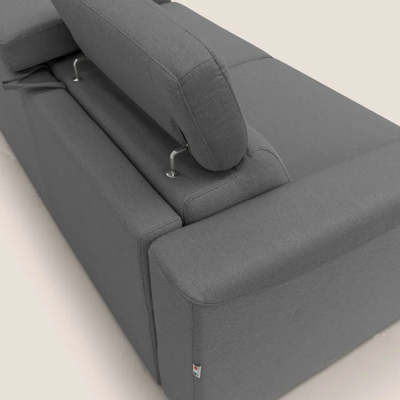 Poseidon canapé lit convertible + RELAX électrique en tissu imperméable détachable T05 anthracite