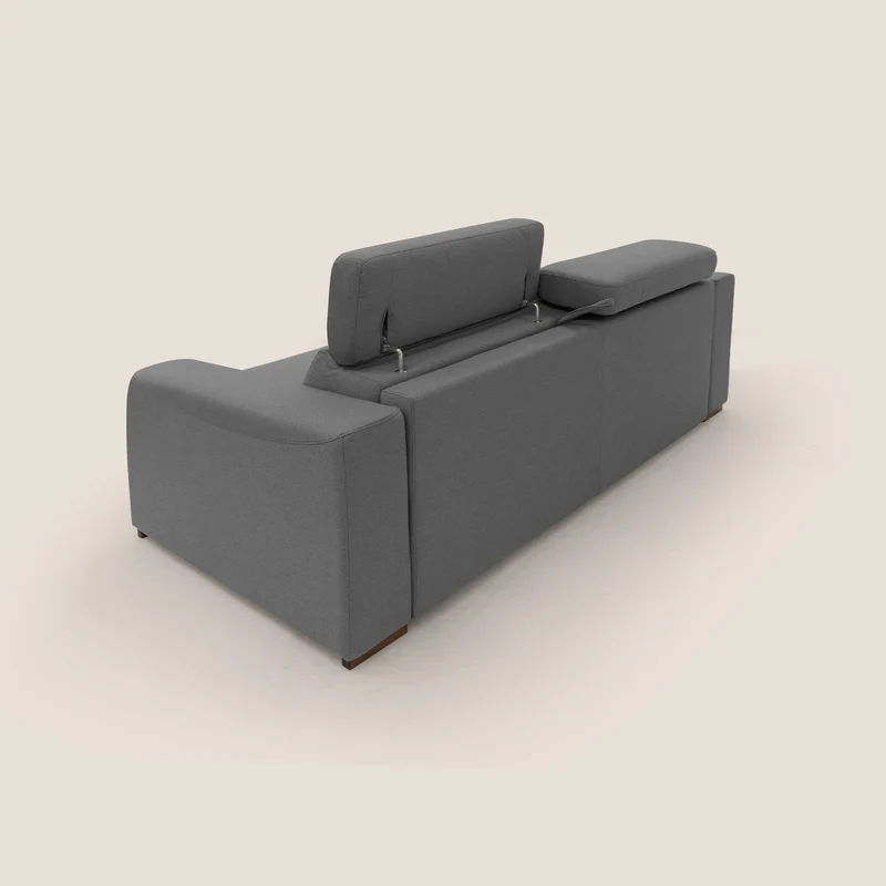 Poseidon canapé lit convertible + RELAX électrique en tissu imperméable détachable T05 anthracite