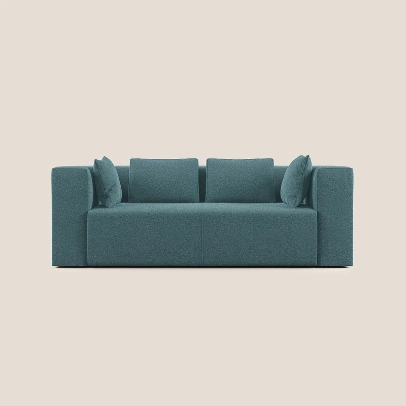 Nettuno canapé moderne modulable en bouclette douce T07 bleu ciel