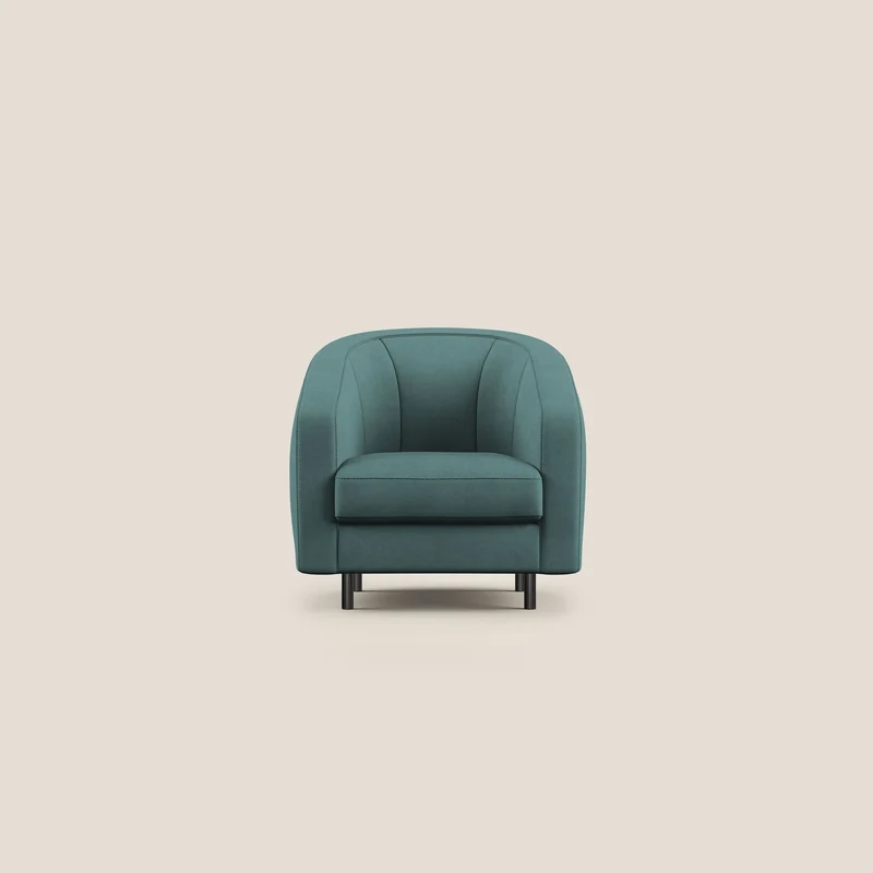 Pandora Fauteuil en tissu doux imperméable T02 bleu canard
